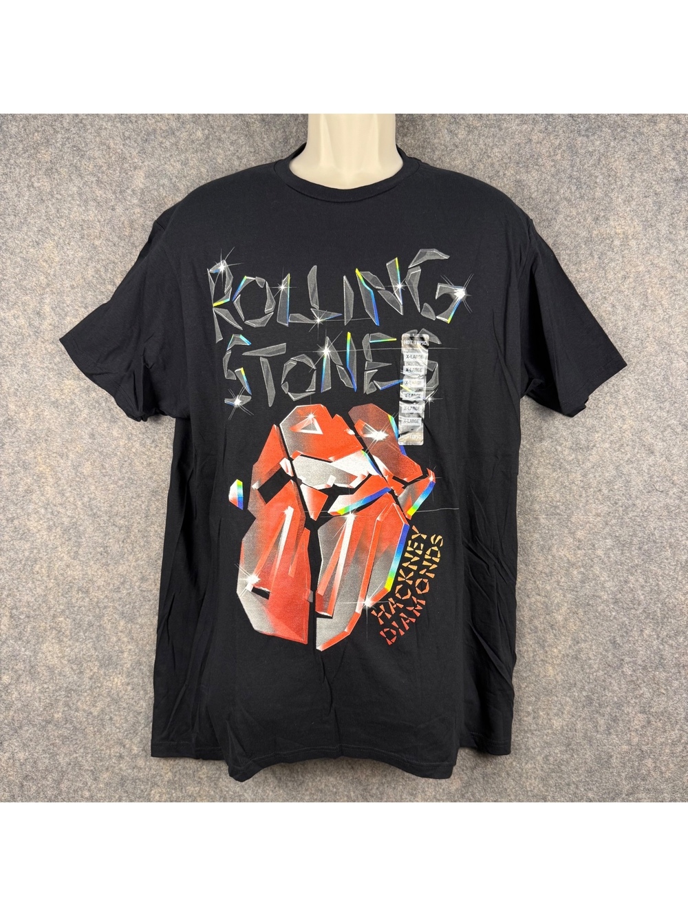 The Rolling Stones Hackney Diamonds Black Graphic T Shirt Adult Size XL NWT 917